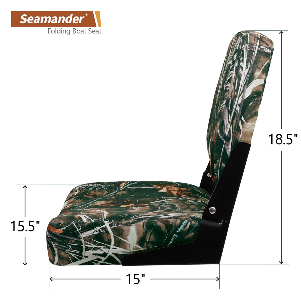 Seamander Low Back Boat Seats, Folding Boat Seats With Stainless Steel Screws,Aluminum Hinges&Padded,Fishing Boat Seat, 5 Colors
