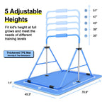 Safly Fun Expandable Gymnastics Bars Junior Training Bar Gymnastic Folding Horizontal Bars With Mat For Kids(Blue+Mat)