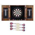 Hathaway Drifter Solid Wood Dartboard & Cabinet Set, Rustic Oak, 6'' L W X 25'' H