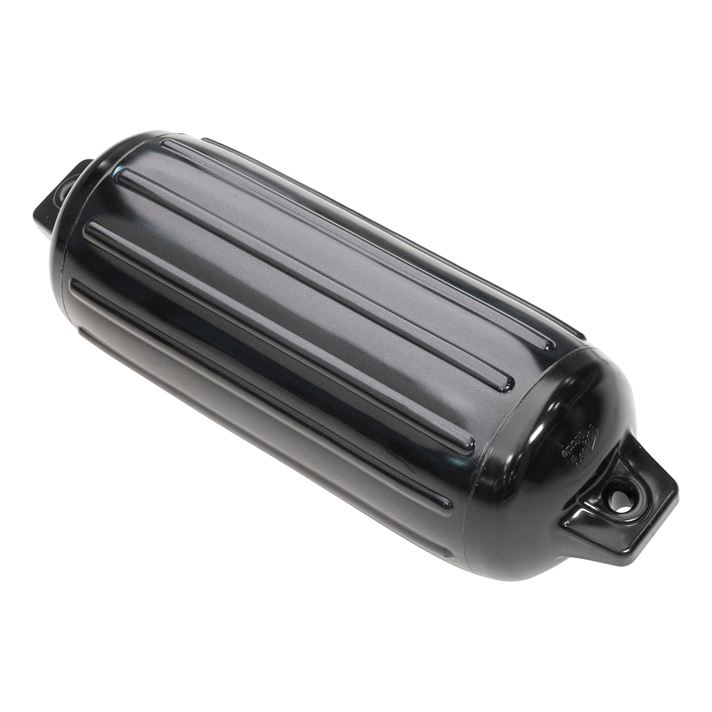 Taylor Made Super Gard Boat Fender, Black Onyx (5.5'' X 20'') Double-Molded Ends, Ribbed Technology To Minimize Roll, Rubber Foo