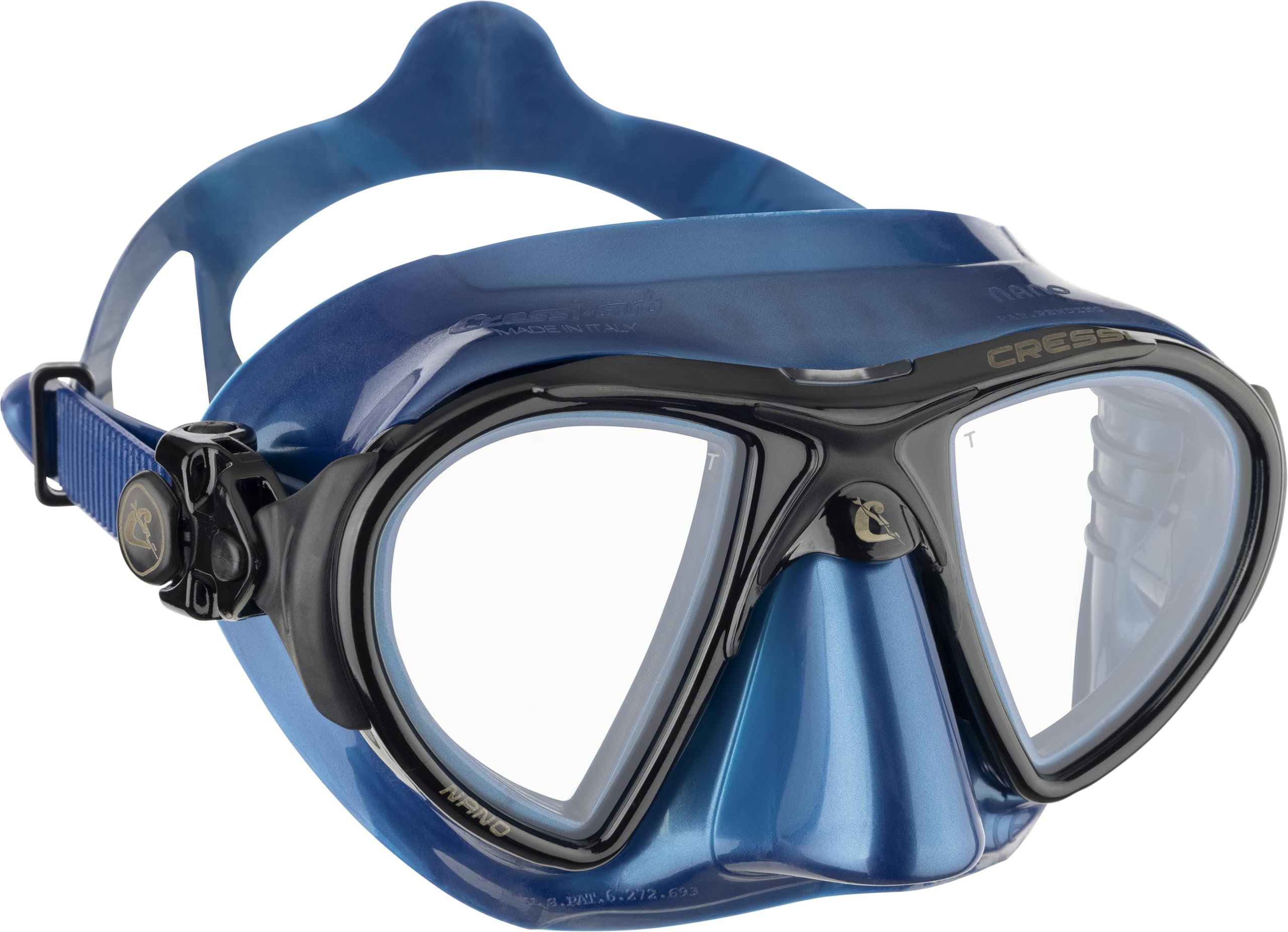 Cressi Nano 2-Lens Mask, Blue Metal