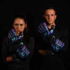 Renegade Gk Vortex Strom Goalie Gloves  3.5+3Mm Hyper Grip & 4Mm Duratek  Black, Purple, & Blue Soccer Goalkeeper Gloves (Size 7