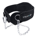 Pullup & Dip Belt With Chain And 3X Carabiner, Dip Belt Incl Neoprene Flaps As Clothing Protection, Weightlifting Belt, Weighted
