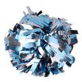 Metallic Cheerleader Cheerleading Pom Poms 6 inch 1 Pair(Columbia Blue/Silver)