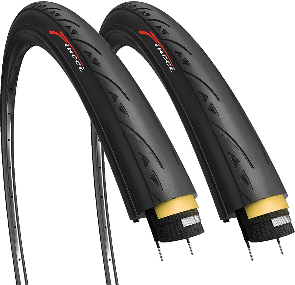 Fincci Pair 700X23C Tires Road Bike 23-622 Foldable Bike Tire 60Tpi With 1Mm Antipuncture Protection For Cycling Racing Touring 