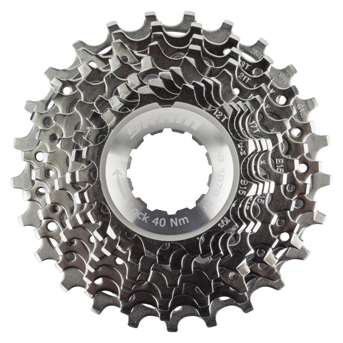 SRAM PG-1070 10-Speed PowerGlide Road Bicycle Cassette (11-25) Size 11X25
