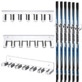Leinuosen Youth Wall Mount Hockey Stick Holder Accommodate up to 6 Sticks, Acrylic Ice Hockey Stick Display Organizer Rack for H