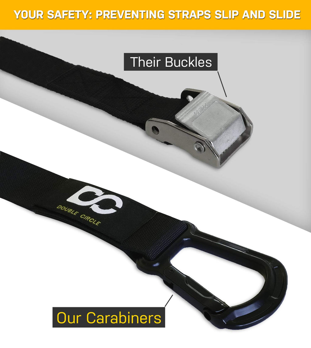 Double Circle Quick Adjust Numbered Straps For Gymnastic Rings - Carabiner System And Exercise Video Guide For Full Body Workout