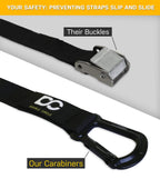 Double Circle Quick Adjust Numbered Straps For Gymnastic Rings - Carabiner System And Exercise Video Guide For Full Body Workout