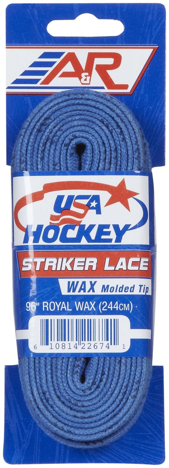 A&R Sports Usa Waxed Hockey Laces, 120-Inch, Royal