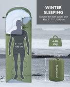 Sleeping Bags For Adults Cold Weather - 20 Degree Big&Tall Size Backpacking Lightweight Waterproof For Girls Boys Mens Teen Wome