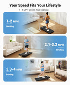 Therun Walking Pad Treadmill Under Desk, Portable Mini Treadmill For Home/Office, Walking Pad Machine With 2.5Hp And 265 Lbs Wei
