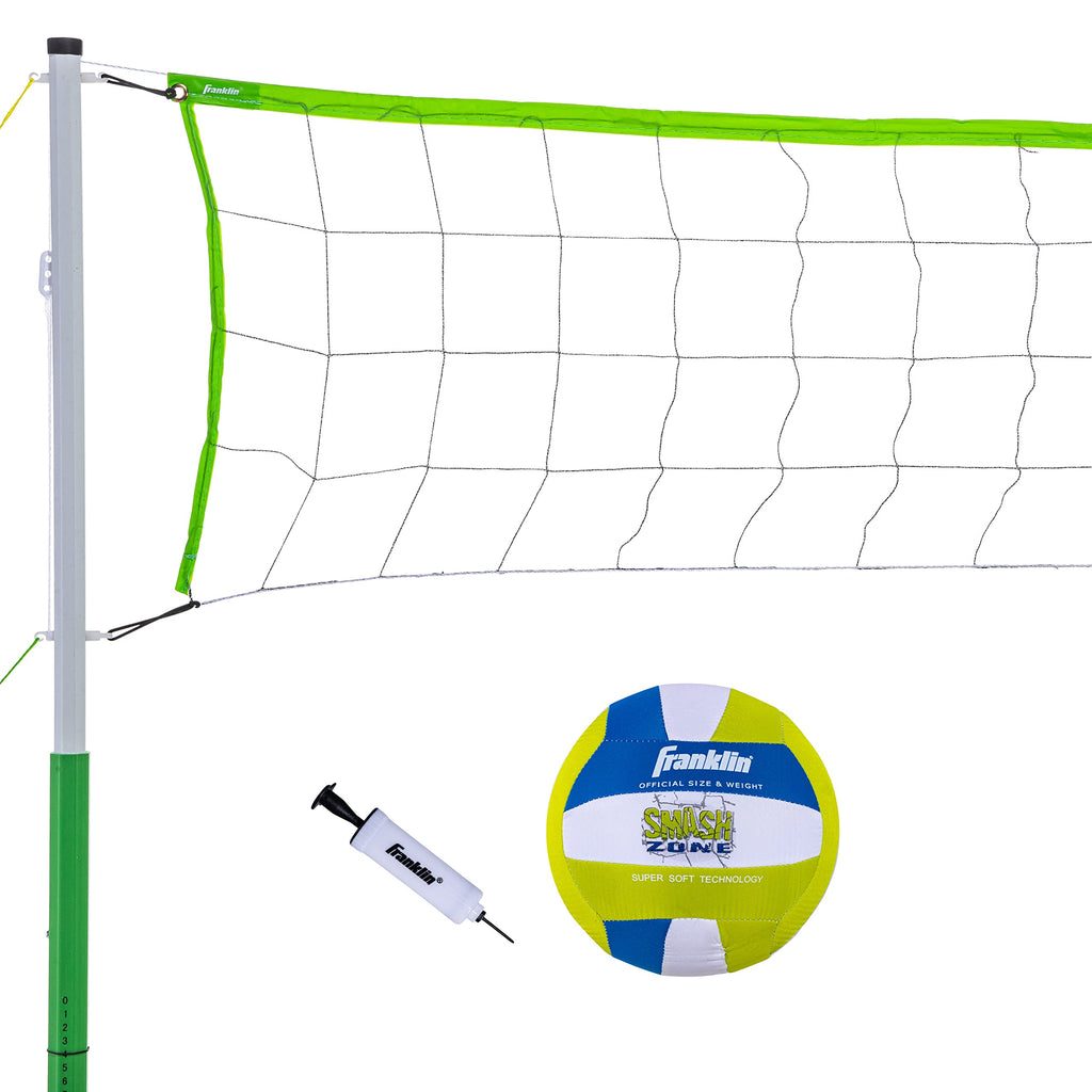 Franklin Sports Volleyball Set - Beach And Backyard Volleyball Net Set - Portable Volleyball Net And Ball Set With Poles And Gro