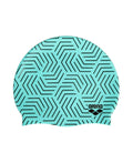 Arena Print 2 Unisex Silicone Swim Cap for Adults Pool Bathing Cap Women and Men Intensive Training Comfortable Non-Slip Long Ha