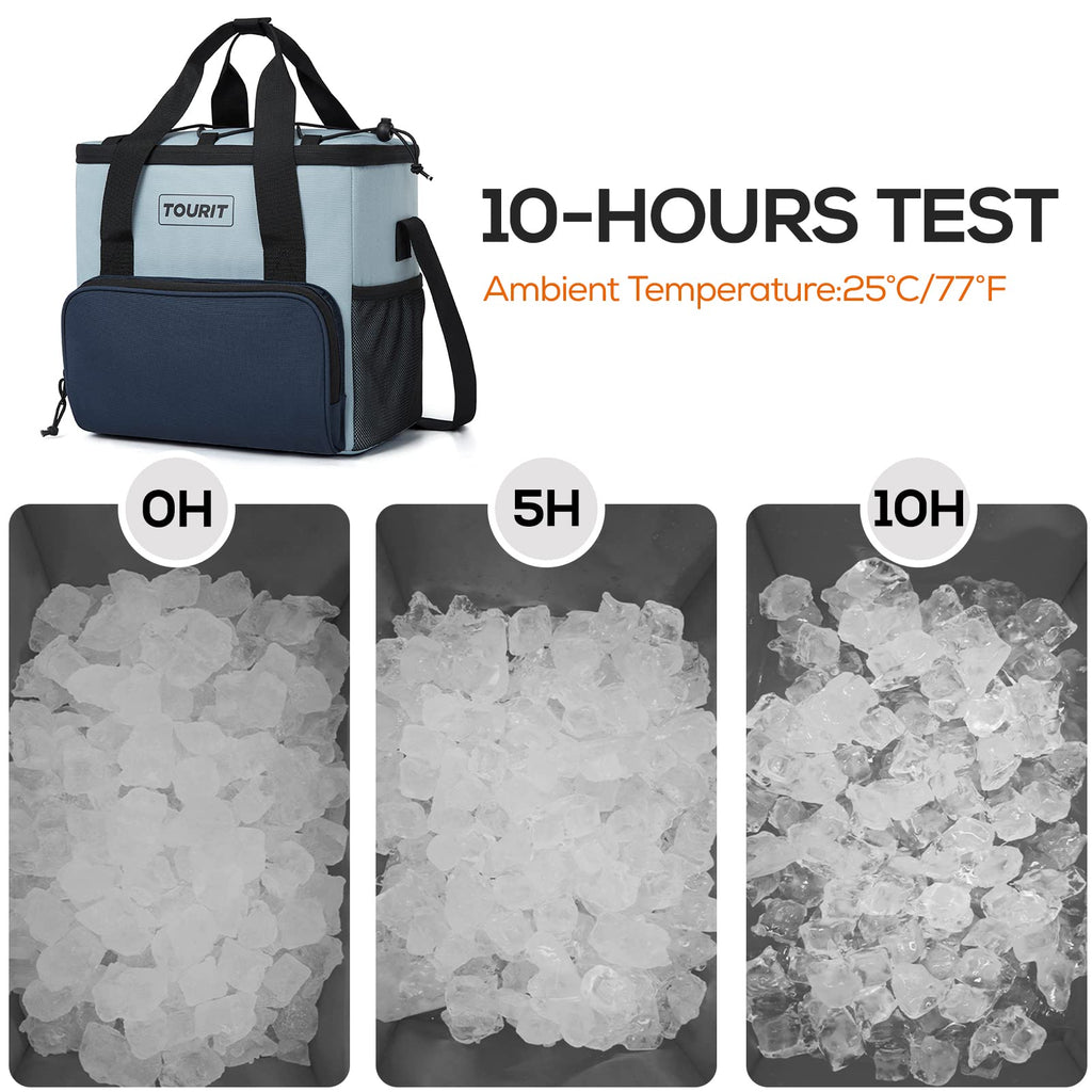 Tourit Cooler Bag 24-Can Insulated Soft Cooler Lunch Coolers Portable Cooler Bag 14.6L For Picnic, Beach, Work, Trip, Daily, Gre