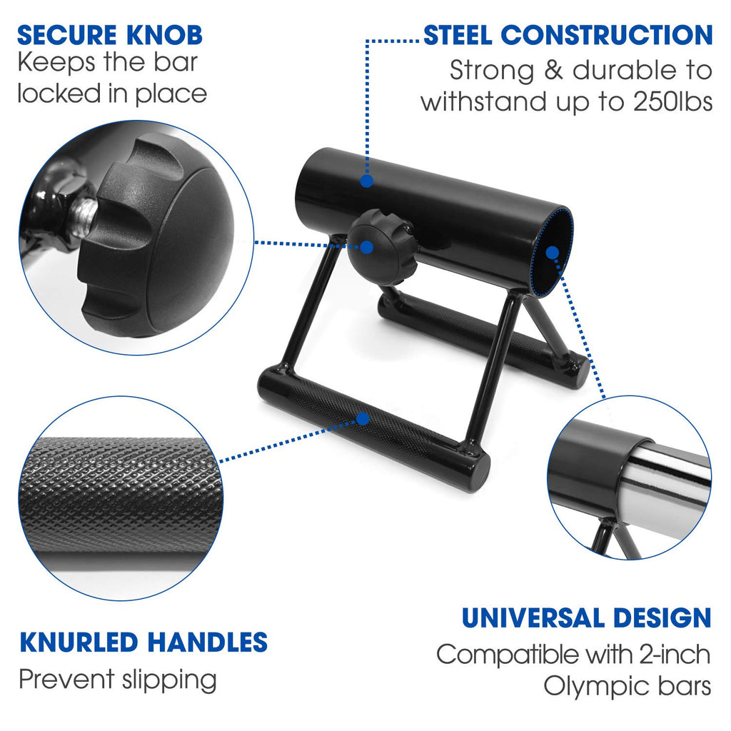 Yes4All Landmine Double D Row Handle/Landmine Handle Attachment With Diamond Knurled Handles - Double D Landmine Handle Fits 2-I
