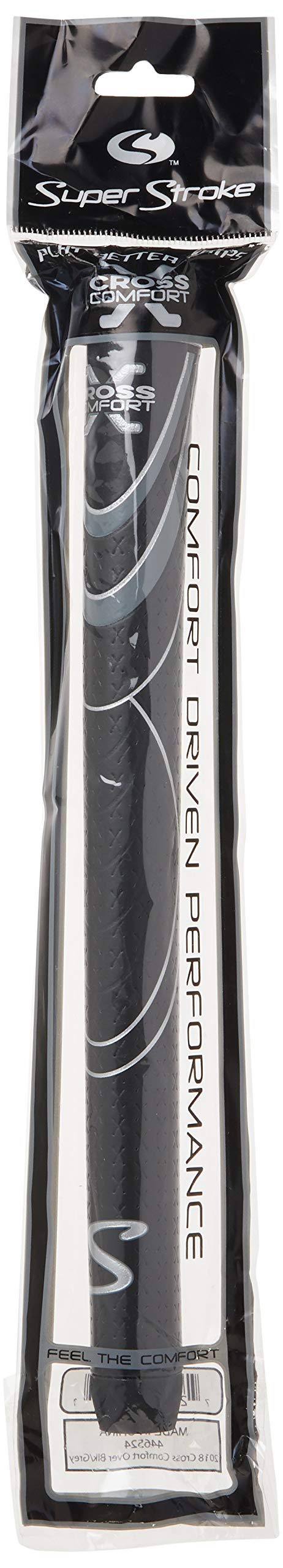 Superstroke Cross Comfort Golf Club Grip, Black/Gray (Standard)  Soft & Tacky Polyurethane That Boosts Traction  X-Style Surface
