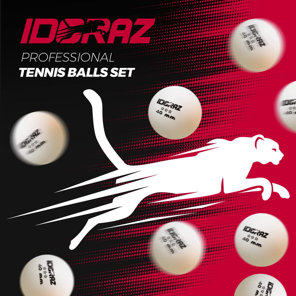 Idoraz Ping Pong Balls - White/Orange 3-Star 40+ Table Tennis Balls (Pack Of 6,12,24) Suitable For Indoor And Outdoor Regulation