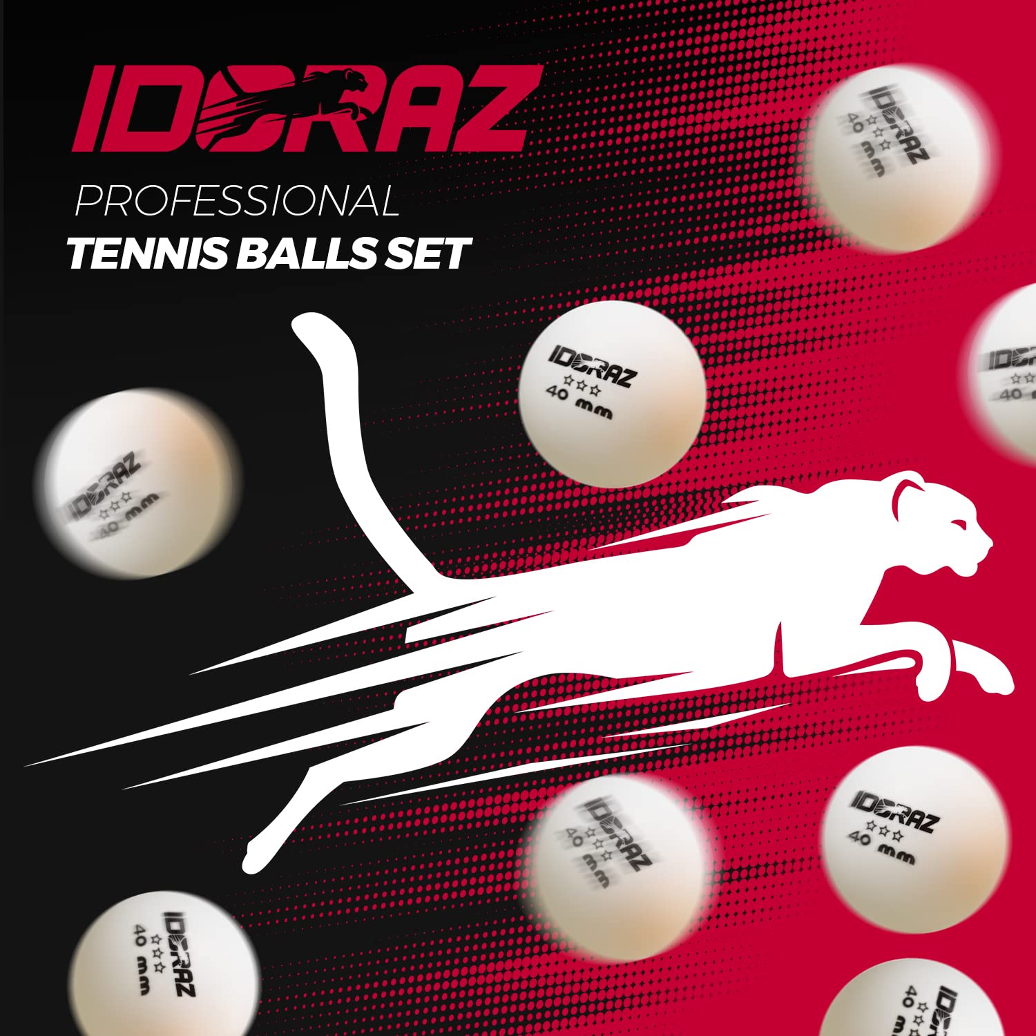 Idoraz Ping Pong Balls - White/Orange 3-Star 40+ Table Tennis Balls (Pack Of 6,12,24) Suitable For Indoor And Outdoor Regulation
