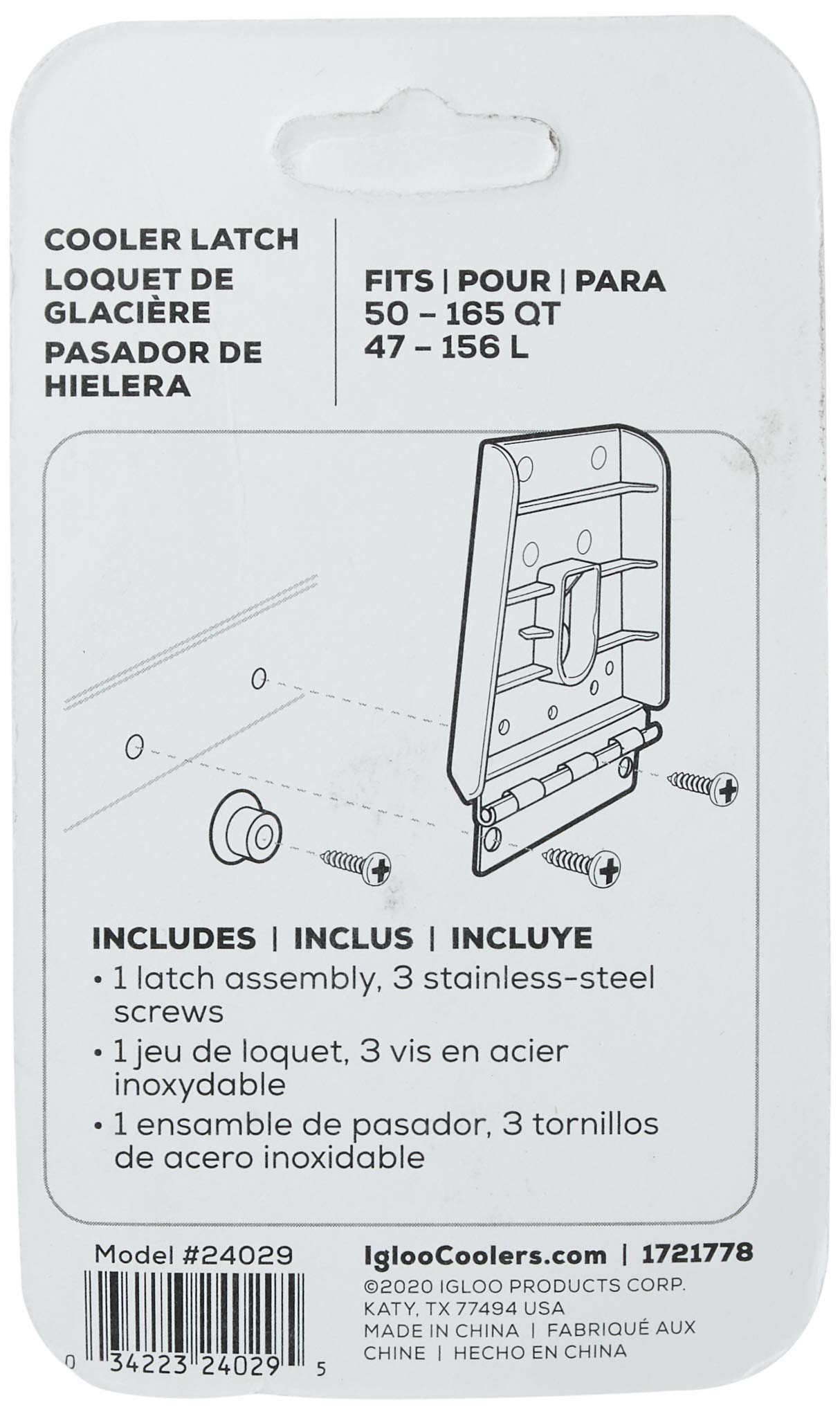 Igloo Universal Fit Hybrid Plastic/Stainless Steel Latch