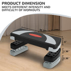 Fitvids Aerobic Step Platform, 3 Levels Adjustable Height Workout Step Platform for Exercise at Home, 4 Stackable Risers, Non-Sl