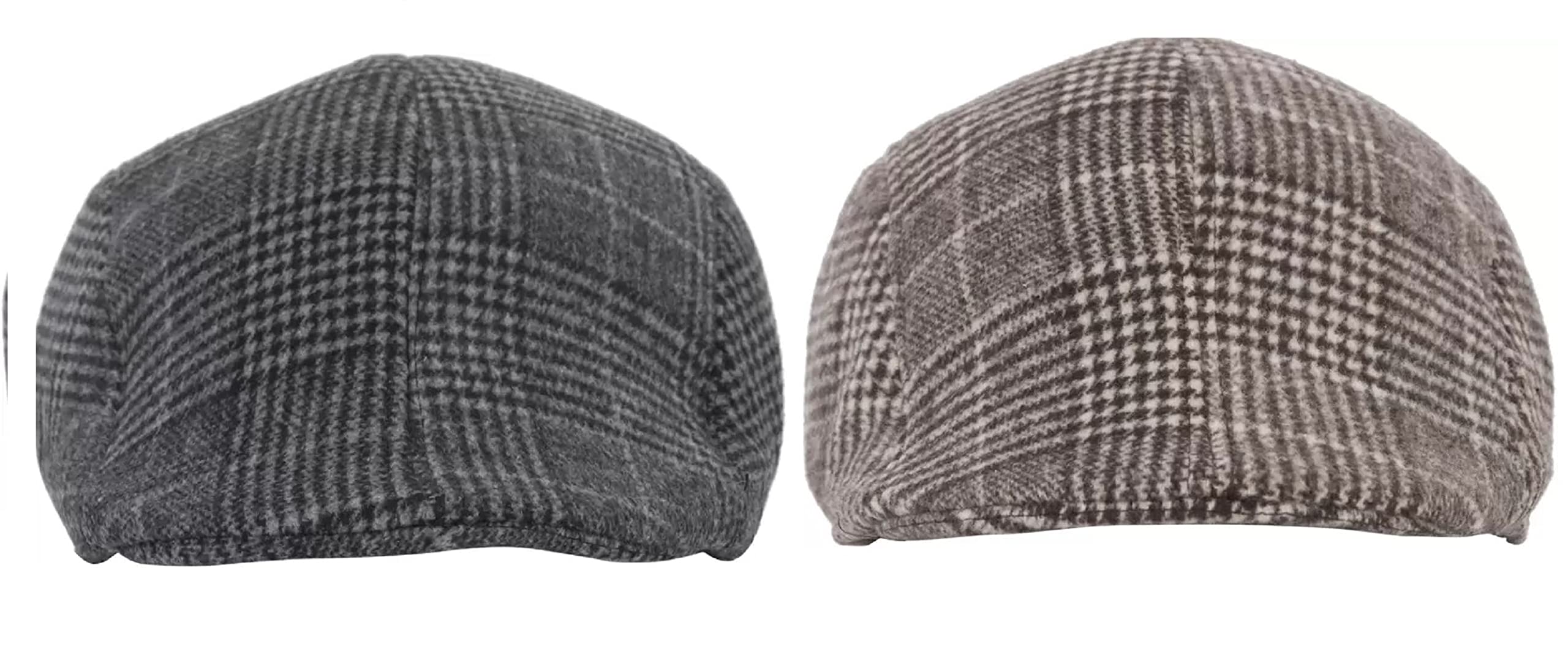 Capiteum Self Designed Unisex Golf Flat Cap With Adjustable Size Free Size Pack Of 2 (Black&Brown)