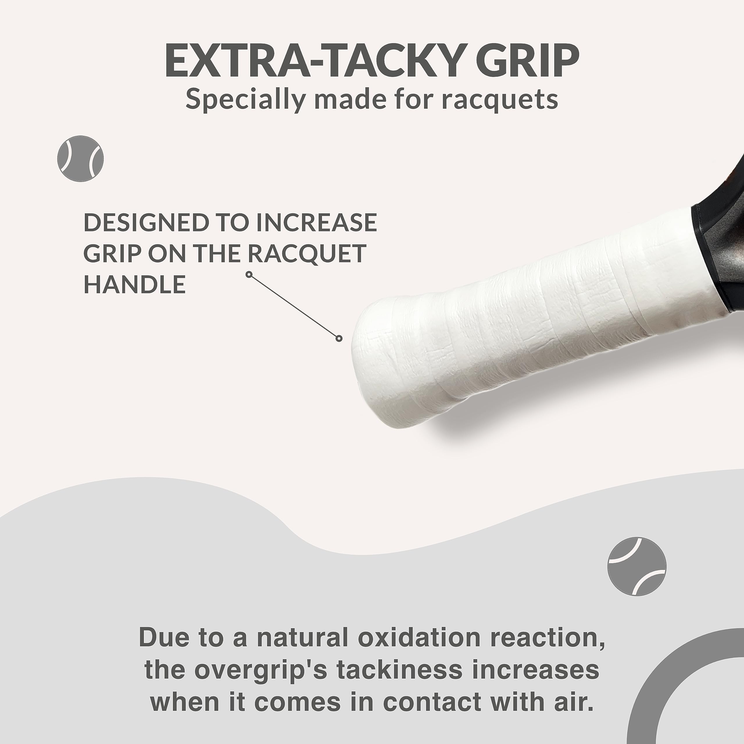 Palbea White Padel Overgrip - Pack Of 12 - Extra Grip & High Sweat Absorption - Non-Slip & Soft Touch - Perfect For Padel, Tenni
