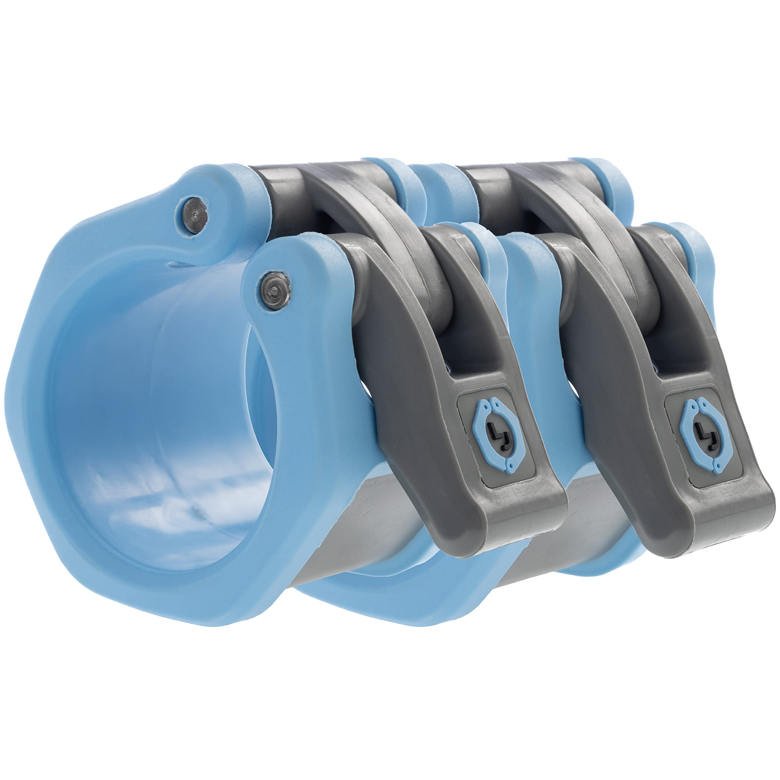 Lock-Jaw Hex 50Mm / 2'' Olympic Barbell Collar - Quick Release Barbell Clamp (Light Blue)