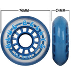 Blue Bellies 8 Inline Skate Wheels 76Mm 78A, Clear/Blue