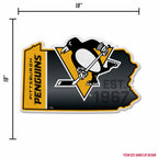 Rico Industries Nhl Pittsburgh Penguins State Shape Shape Cut Pennant - Home And Living Room D  Cor - Soft Felt Ez To Hang