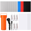 Gejoy Inflatable Boat Repair Kit Include 9 PVC Patch, 6 TPU Repair Patch, 1 Maintenance Barrel, 1 Valve Wrench, 1 Brush and 5 Pc
