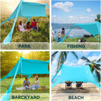 Fbsport Beach Tent Sun Shelter, Portable Beach Shade Canopy Upf50+ With Sandbags For Outdoor Family Camping, Fishing, Backyard F