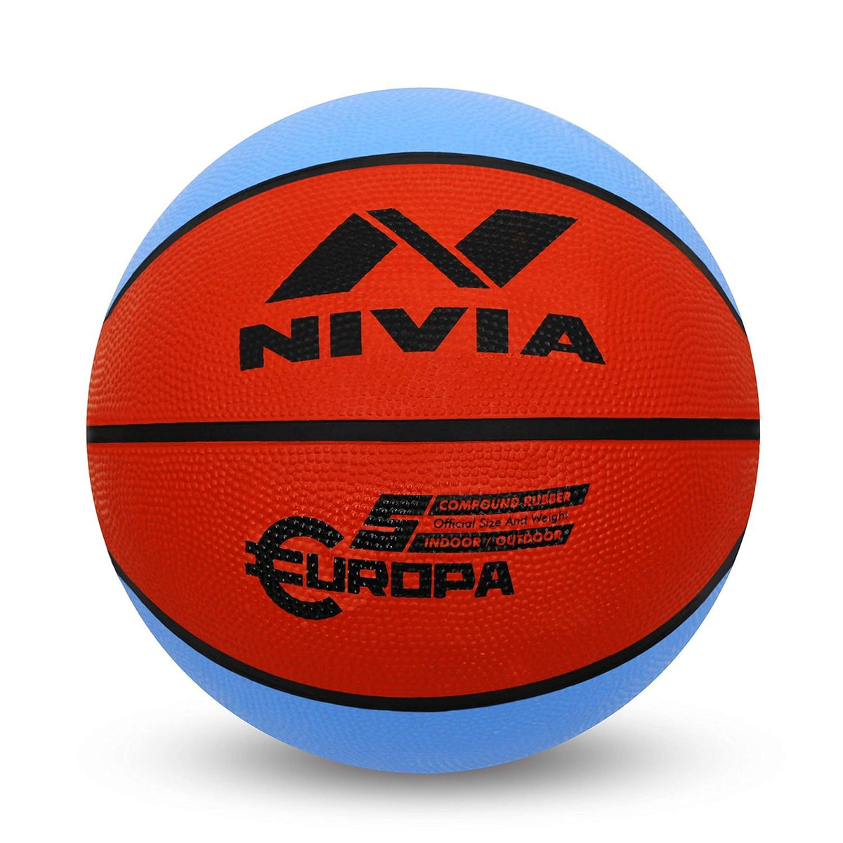 Nivia Rubber 633 Rubber Europa Basketball, Size 5 (Multicolour)