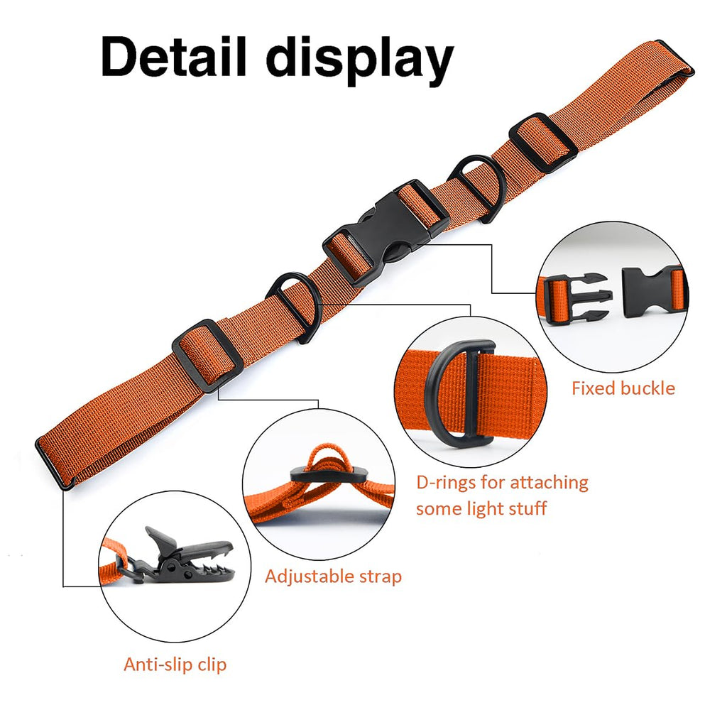 Ikerall 2 Pcs Adjustable Backpack Sternum Straps Chest Belt Hardness Strap With Anti-Slip Fixed Clips For Camping Hiking (Orange