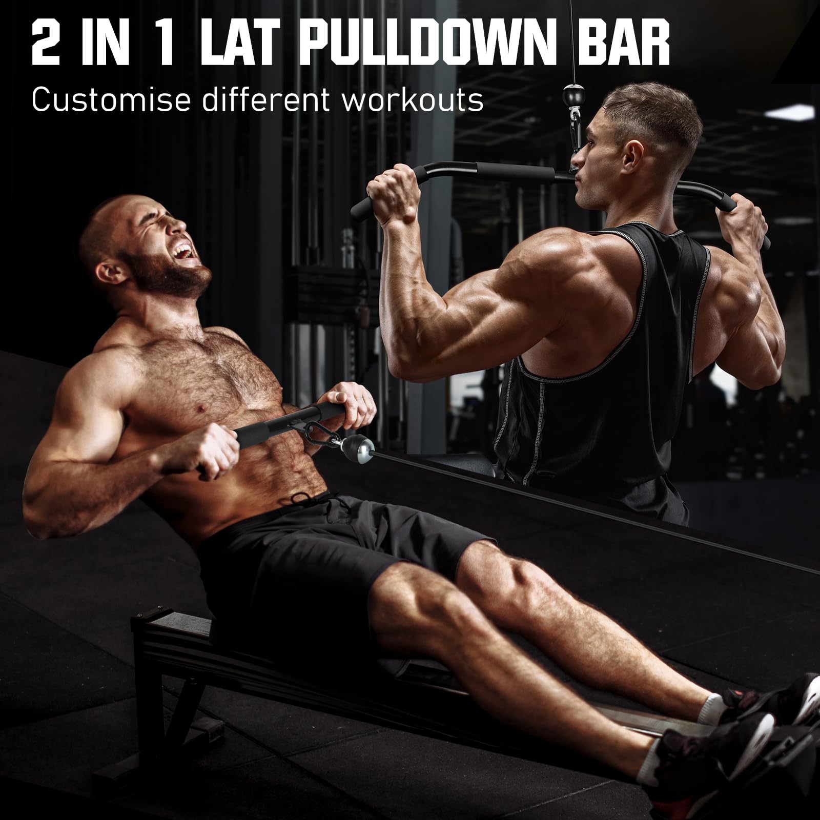 Vavosport Fitness Lat And Lift Pulley System Gym - Upgraded Lat Pull Down Cable Machine Attachments, Loading Pin, Handle And Tri