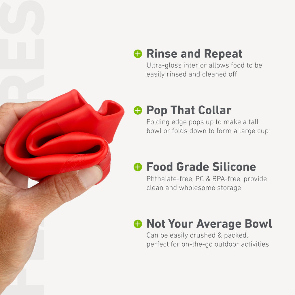 Humangear Flexibowl | Convertible Camping Bowl | On The Go | Packable & Easy To Clean, Gray