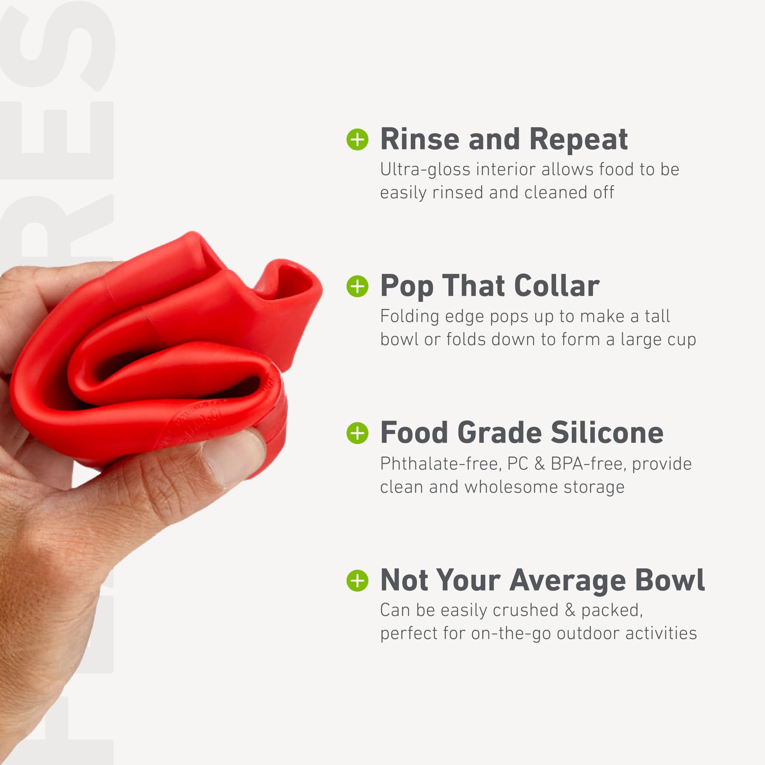 Humangear Flexibowl | Convertible Camping Bowl | On The Go | Packable & Easy To Clean, Gray