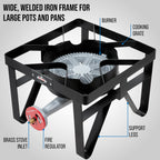 Hike Crew Cast Iron Single-Burner Outdoor Gas Stove  220,000 Btu Portable Propane-Powered Cooktop  With Blue Flame Air Control P