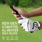 Finger Ten Golf Gloves Men Right Left Handed Golfer Men? Golf Glove Left Right Hand Value 3 Pack, All Weather Leather Grip Small