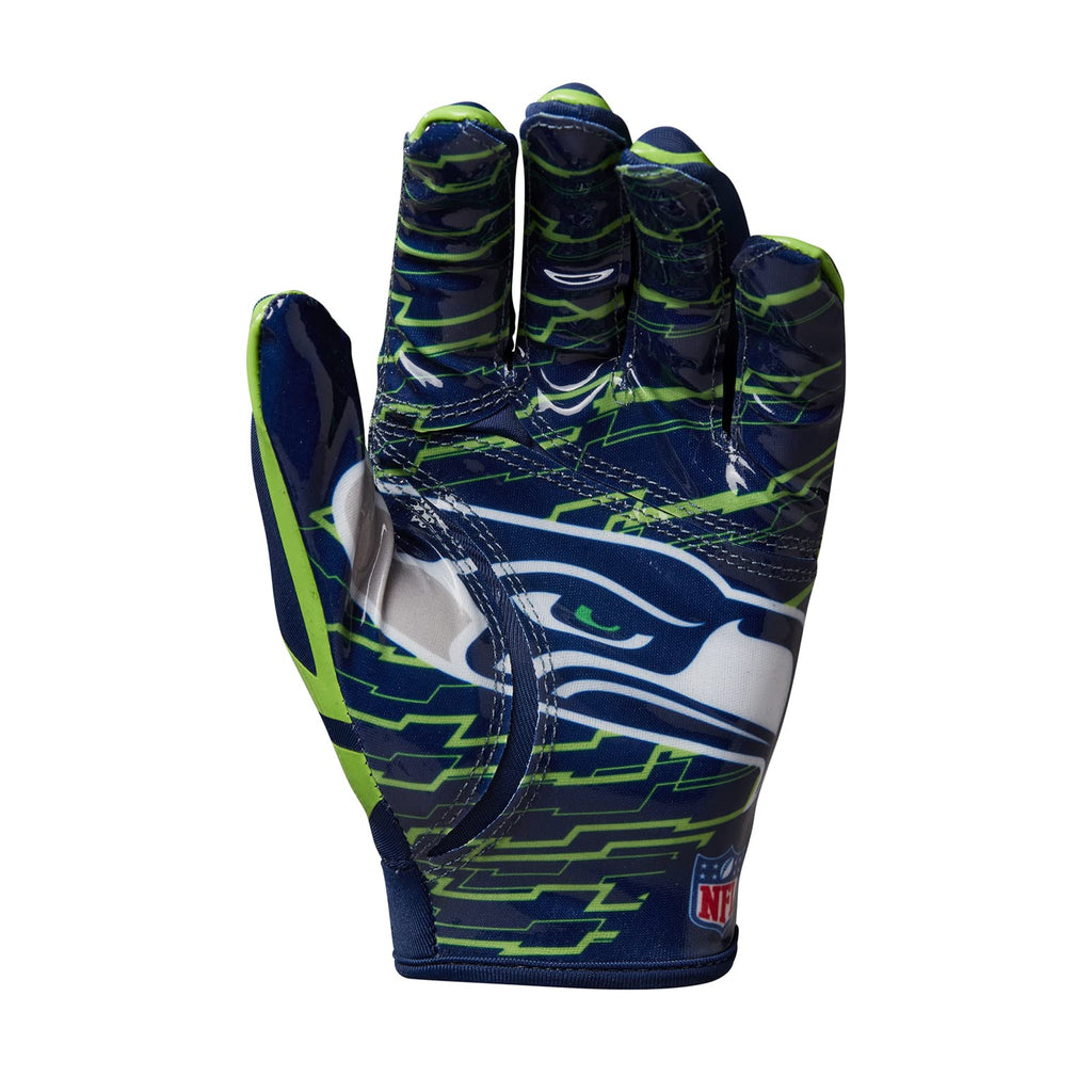 Wilson Nfl Stretch Fit Football Gloves - Seattle-Youth (Wtf9327Se)