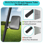 10L0L Golf Cart Mirror No Drilling Side Mirrors Universal For Club Car, Ezgo,Yamaha, Folding Side Rear View Mirrors Adjustable 1