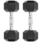 Hex Dumbbell Rubber Encased Strength Training Dumbbells, Hand Weight For Workout & Exercise/Pair of 12LB
