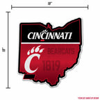 Rico Industries Ncaa Cincinnati Bearcats State Shape Shape Cut Pennant - Home And Living Room D  Cor - Soft Felt Ez To Hang