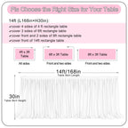 Nssonben 14Ft Pink Tulle Table Skirt Fluffy And Elegant Tutu Table Skirts For Wedding Birthday Party Baby Shower (L168Inah30In)