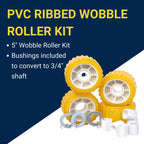 Tie Down Engineering 86144 5'''' Pvc Ribbed Wobble Roller Kit 4-Pk, Yellow, Standard
