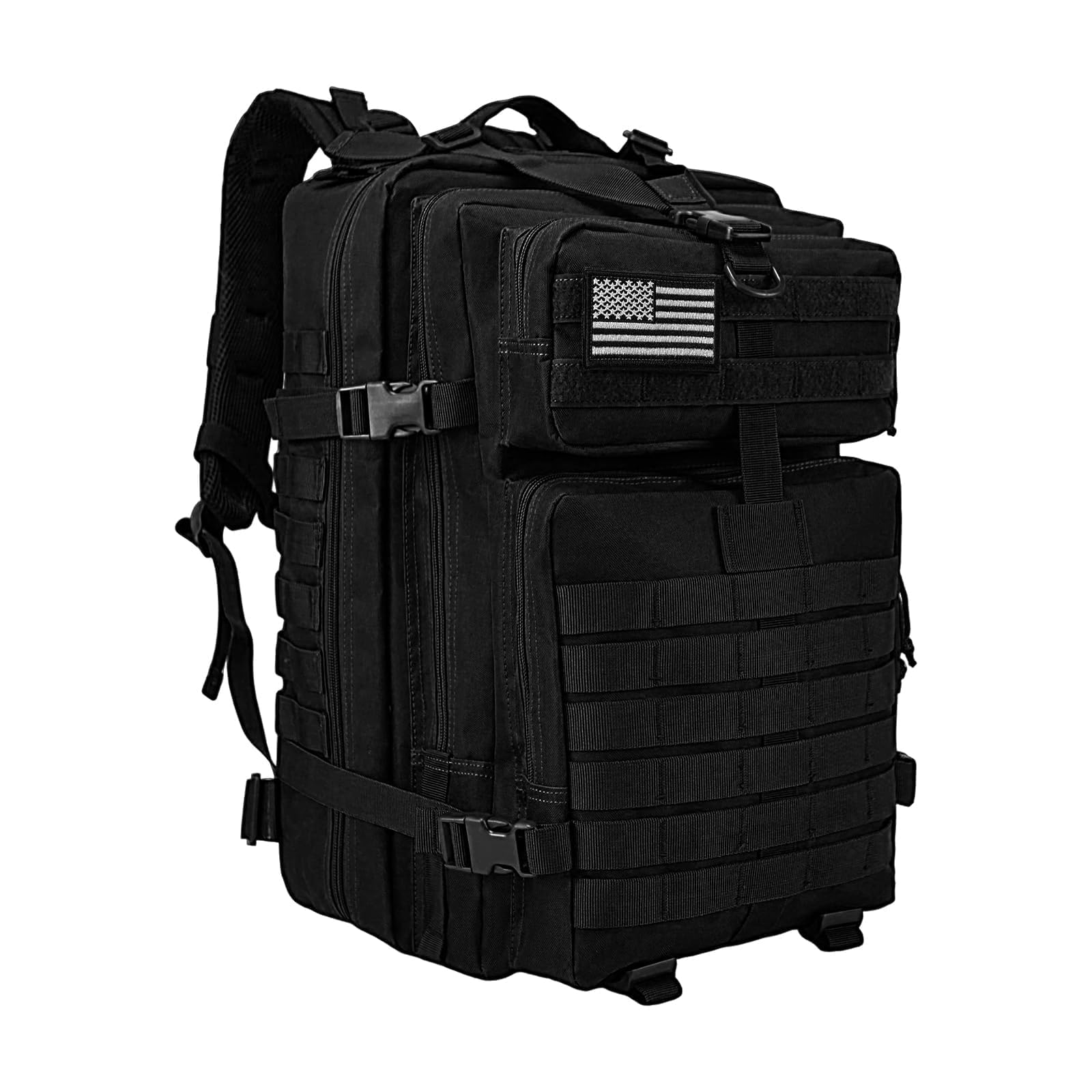 WOLT Military Tactical Backpack for Men 45L Molle Backpack 3 Day Assault Pack Bug Out Bag, Heavy Duty Rucksack for Hiking Gym(Bl