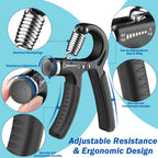 Grip Strength Trainer 1 Pack, Hand Grip Exerciser Strengthener With Adjustable Resistance 11-132 Lbs (5-60Kg), Forearm Strengthe