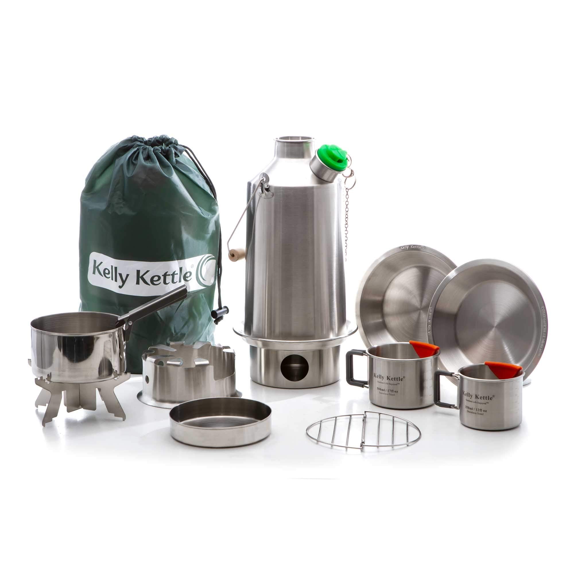 Kelly Kettle Ultimate Base Camp Kit - 54 Oz Large Stainless Steel Camp Kettle, Lightweight Camping Kettle With Whistle, Kelly Ke