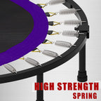 Kanchimi 40 Folding Mini Fitness Indoor Exercise Workout Rebounder Trampoline with Handle, Max Load 330lbs(Purple)