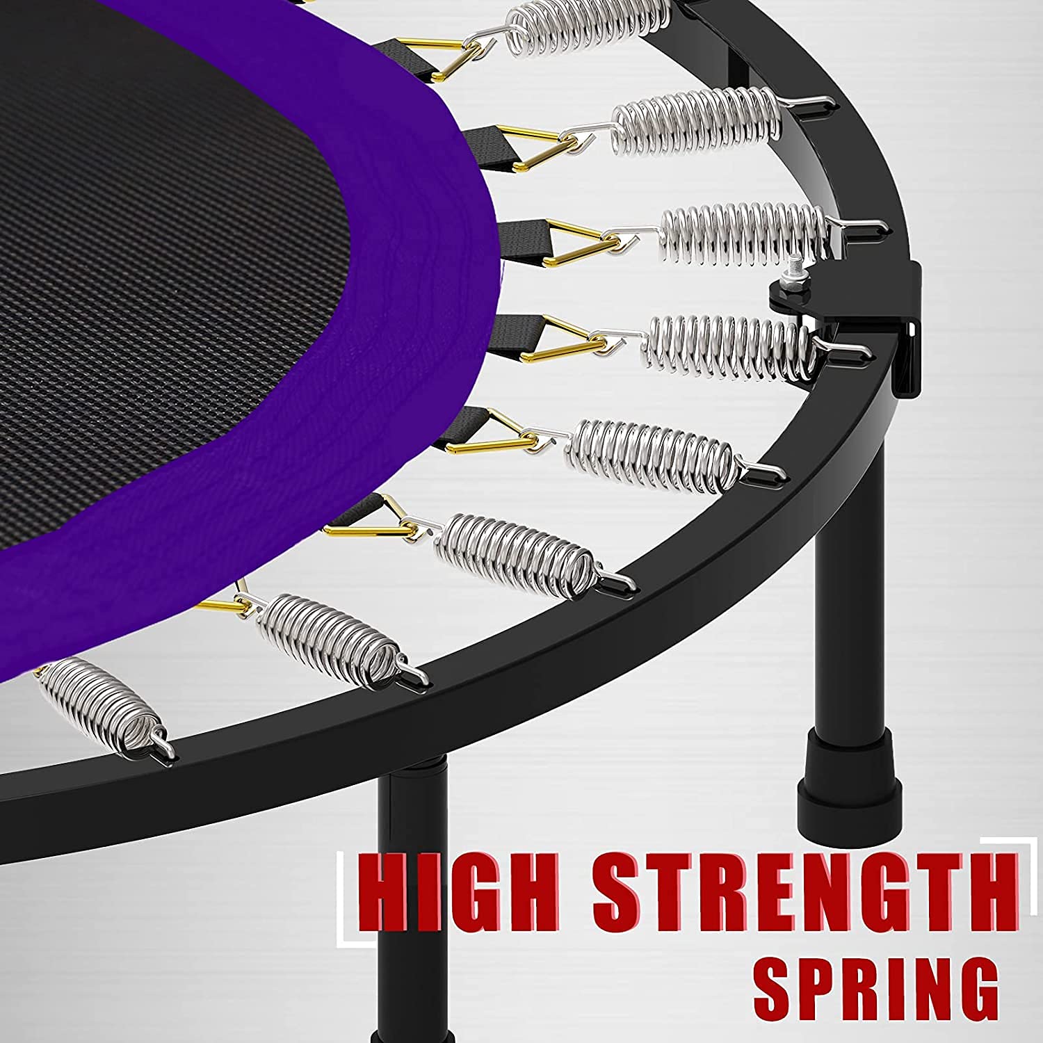 Kanchimi 40 Folding Mini Fitness Indoor Exercise Workout Rebounder Trampoline with Handle, Max Load 330lbs(Purple)
